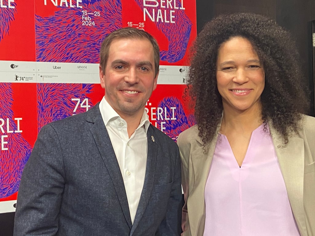 UEFA Euro 2024-Turnierdirektor Philipp Lahm mit EURO2024-Botschafterin Celia Sasic.