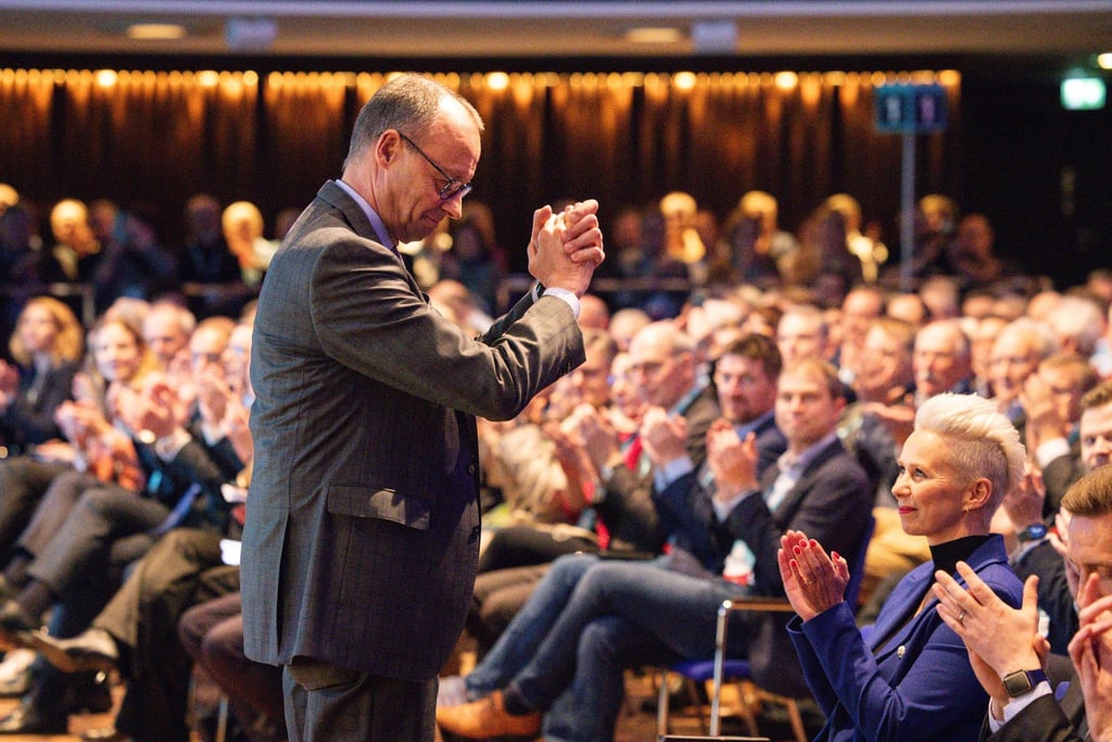 CDU-Chef Friedrich Merz bei der Parteikonferenz in Hannover.