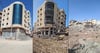 Zerstörung durch den Krieg in zwei Schritten: Mitte November wurde das 2019 fertiggestellte Haus der Familie Alsawalhi in Gaza das erste Mal von Bomben getroffen. Im Januar wurde es dann komplett zerstört.