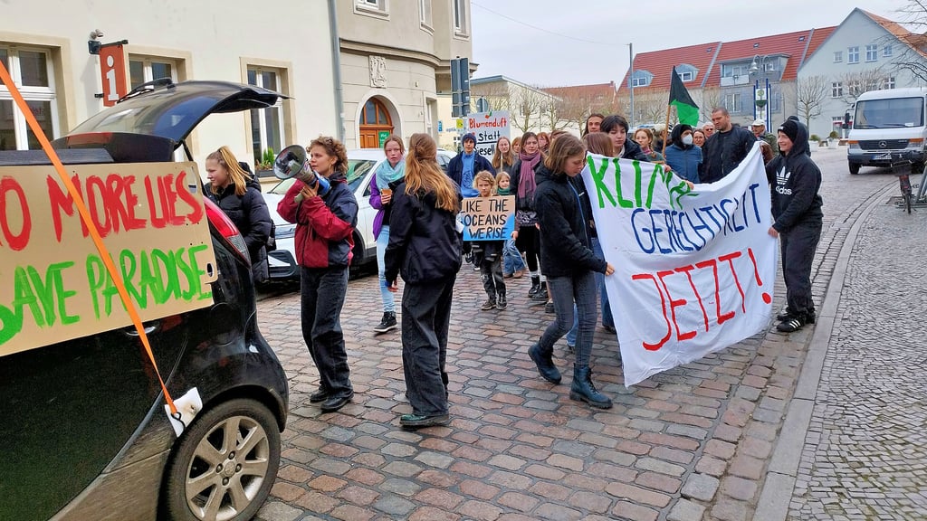 Die Fridays for Future Demo am 1.3.24 in Salzwedel war mti rund 45 Leuten eher spärlich besucht.