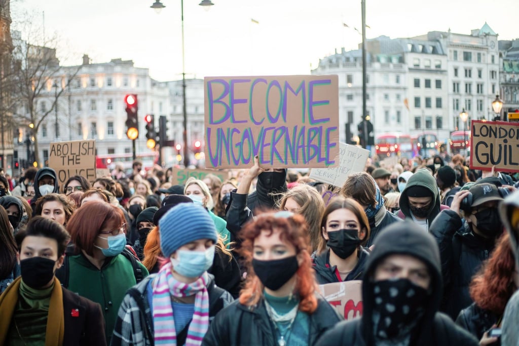 Demonstration in London, zu der die feministische Aktionsgruppe „Sisters Uncut“ aufgerufen hat.