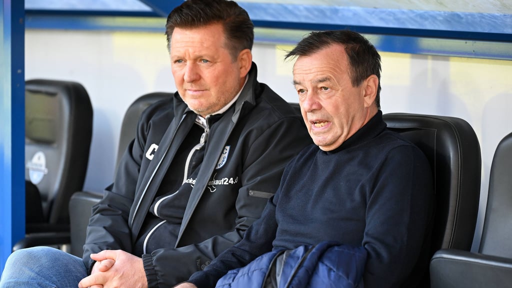 Zeigten sich wenig begeistert beim Spiel ihres 1. FC Magdeburg gegen den SC Paderborn: FCM-Cheftrainer Christian Titz (l.) und FCM-Boss Otmar Schork.
