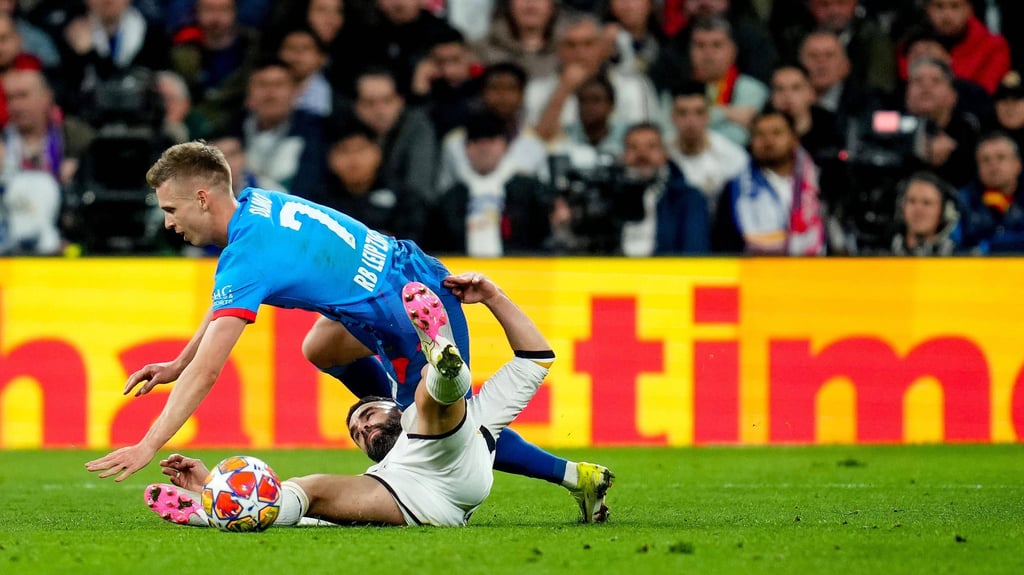 Hatte gegen Real Madrid Oberwasser: RB-Profi Dani Olmo im Zweikampf mit Dani Carvajal