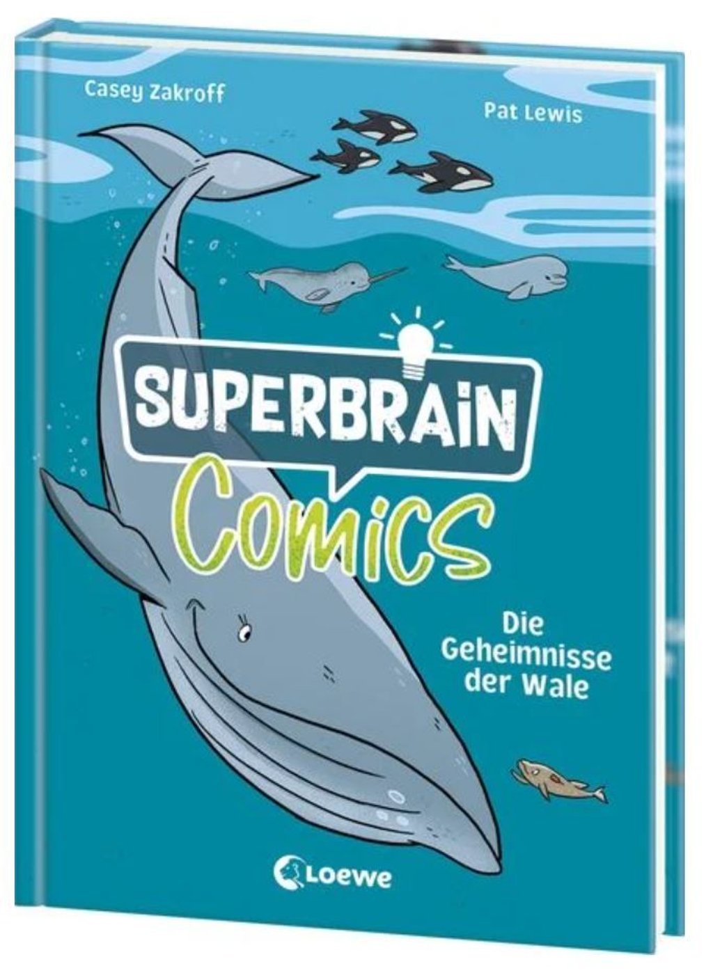 Das Buchcover des Superbrain-Comics "Die Geheimnisse der Wale" - Tauche ab in die unbekannte Welt der größten Säugetiere