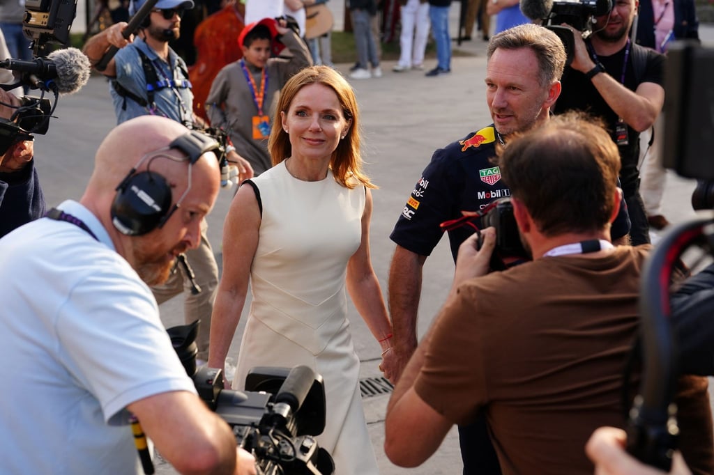 Red-Bull-Teamchef Christian Horner und seine Ehefrau Geri Halliwell beim Großen Preis von Bahrain.