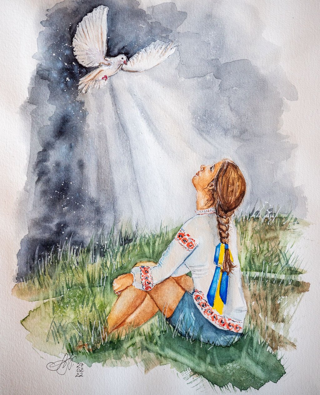 Ein weiteres Bild von Natalie Papendieck. Eine Taube als Friedenssymbol. Die Hoffnung auf ein Ende des Krieges wächst täglich mehr.