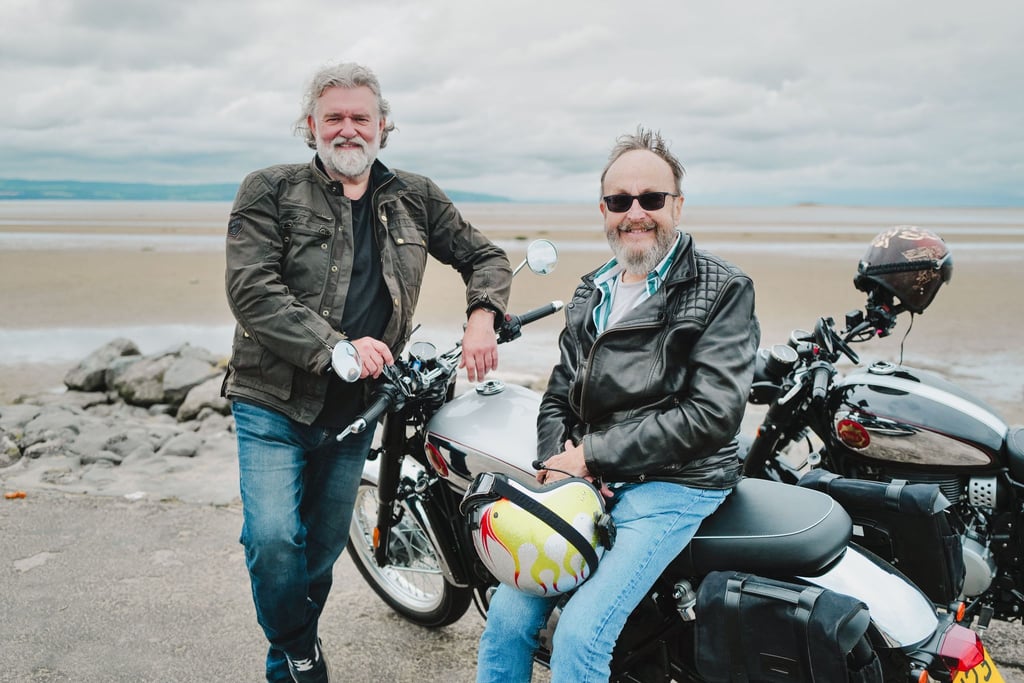 Si King und David Myers (r) in ihrer BBC-Kochsendung „The Hairy Bikers Go West“.