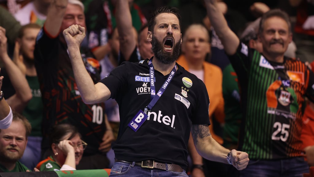 Die Freude nach dem Sieg im Spitzenspiel kannte bei SCM-Coach Bennet Wiegert keine Grenzen.
