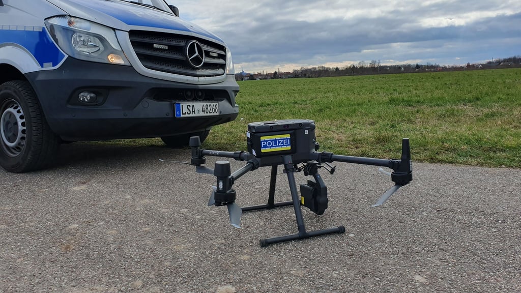 Die Polizei hat Autofahrer auf der A14 bei Wettin-Löbejün mit dieser Drohne kontrolliert.