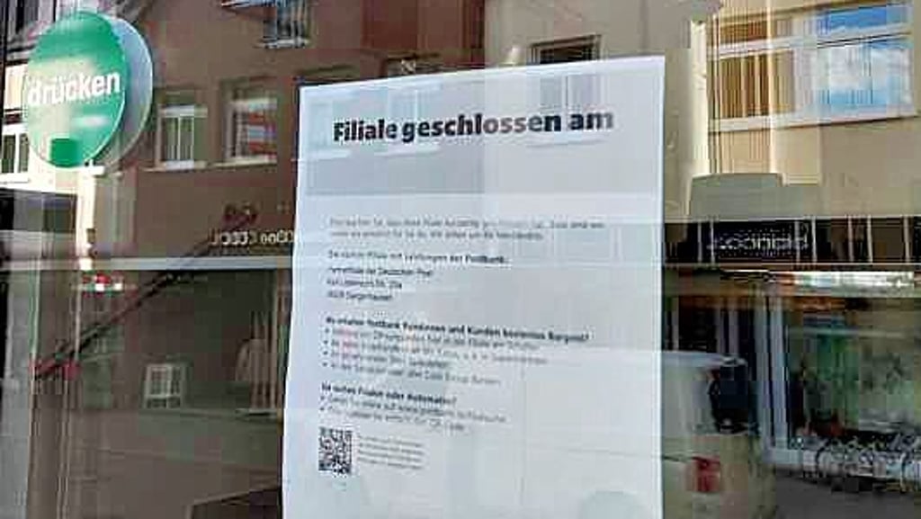 Die Postbank-Filiale in Sangerhausen ist bis auf Weiteres geschlossen.