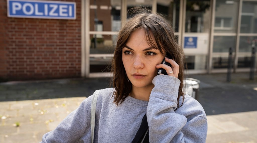 Anna (Emma Drogunova) versucht, sich einen Anwalt zu organisieren in einer Szene aus „Nichts, was uns passiert“. Die WDR-Produktion ist Grimme-Preis Gewinner in der Kategorie Fiktion.