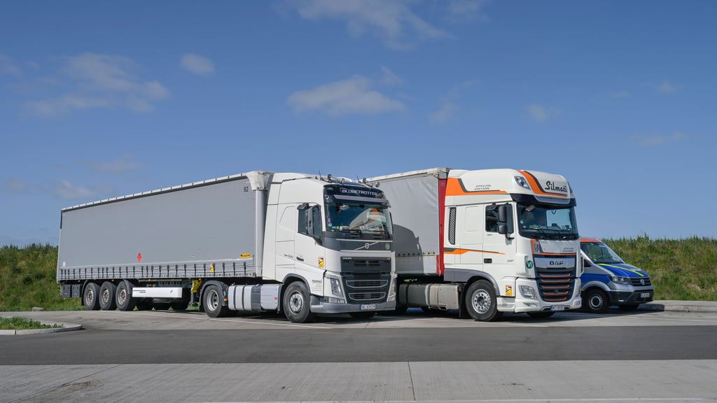 Unbekannte haben auf dem Rastplatz Querfurter Platte im Saalekreis die Planen von zwei Lkw aufgeschlitzt und Waren gestohlen.