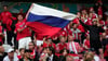 Russische Fußball-Fans.