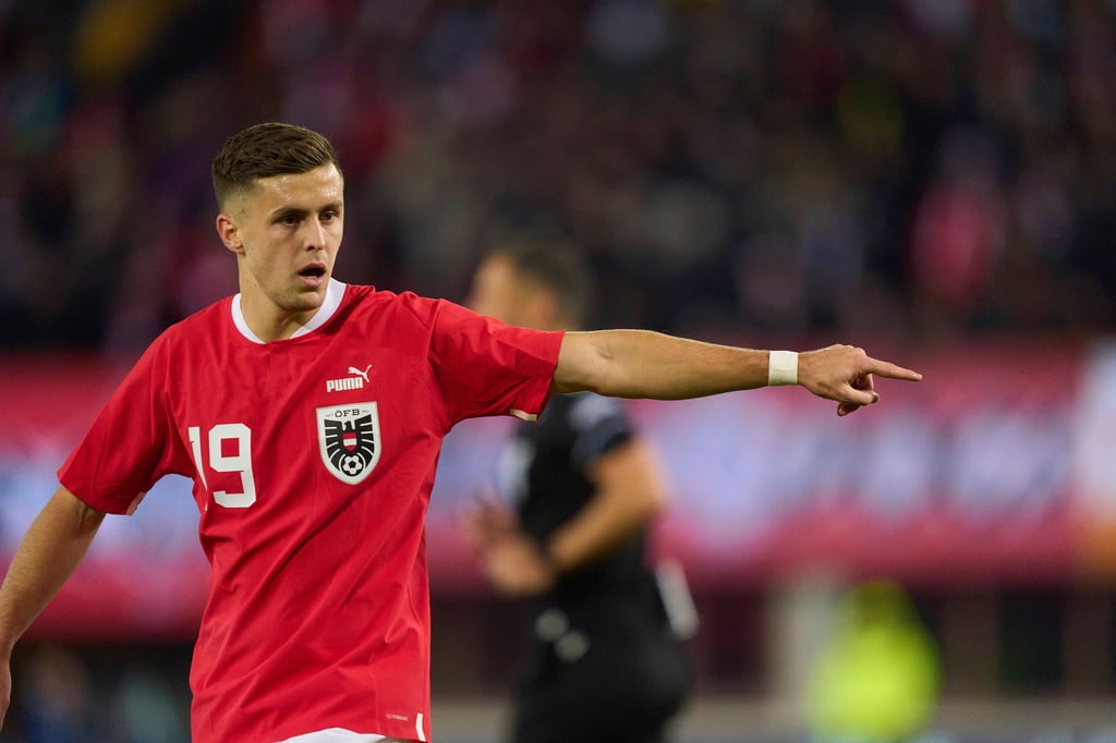 Baumgratner im Trikot von Österreich.