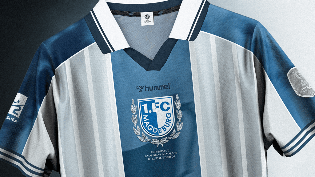 Der 1. FC Magdeburg feiert 50-jähriges Jubiläum des Europapokalsiegs. FCM-Fans dürften wohl schon bald ein Sondertrikot erwarten. Magdeburg Blau-Weiß hat schon einmal experimentiert.