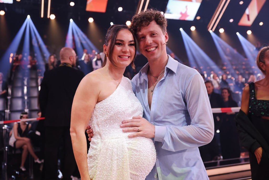 Die schwangere Profitänzerin Renata Lusin und ihr Mann Valentin Lusin Ende Februar in der RTL-Tanzshow „Let's Dance“.