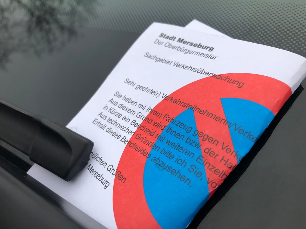 So sehen die Grüße des Merseburger Ordnungsamtes nicht mehr aus.Knöllchen in Merseburg