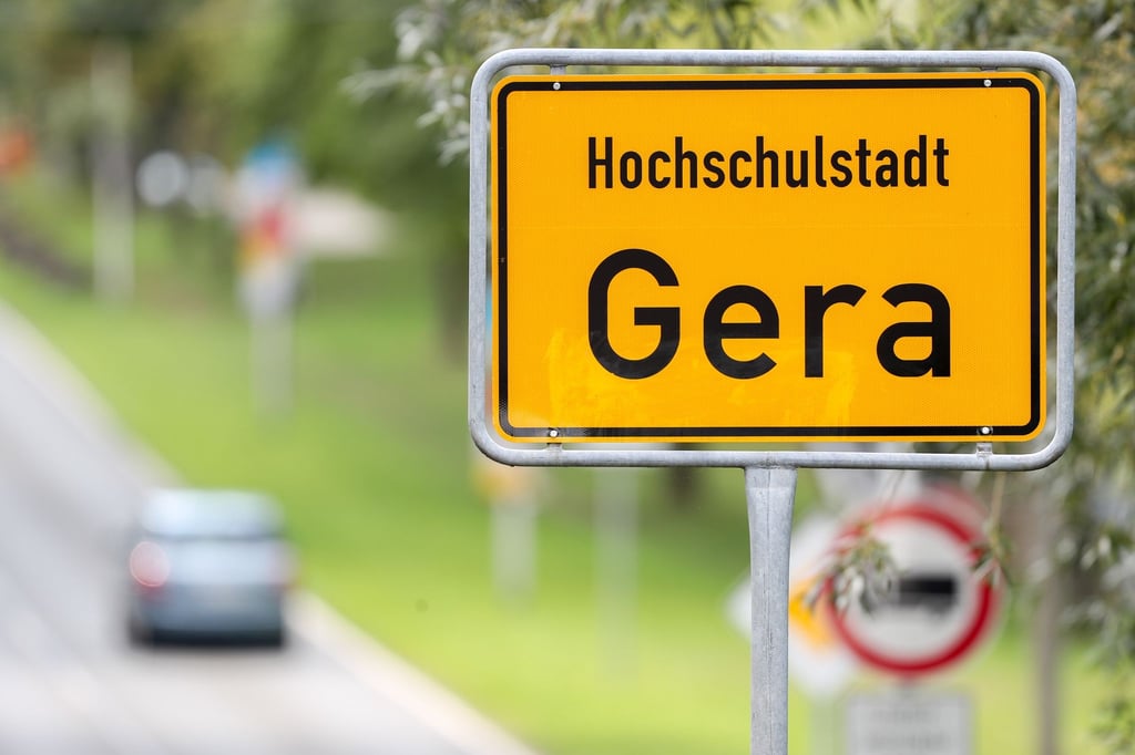 Das Ortseingangsschild von Gera.