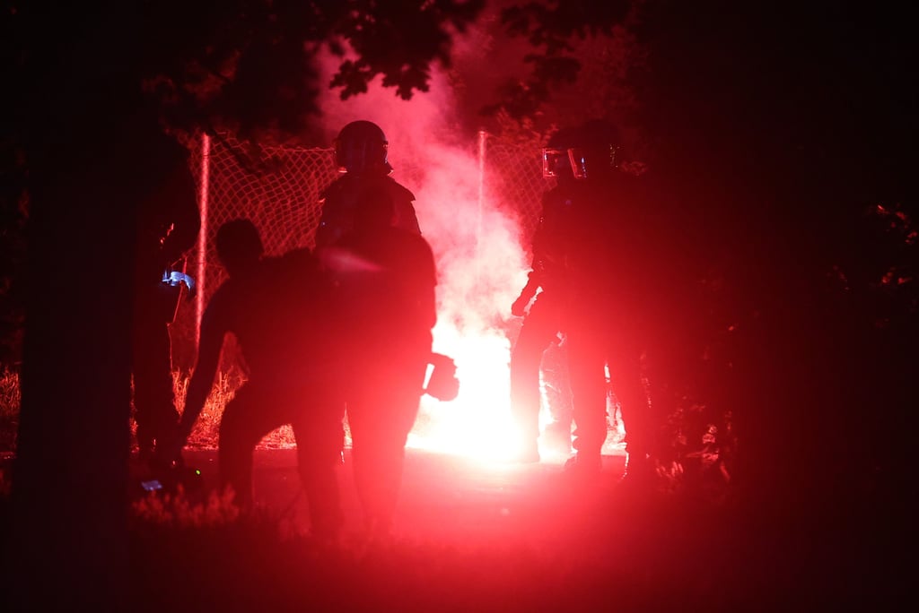 Die noch nicht gefassten Gewalttäter werden in der linken Szene von Leipzig vermutet - hier Proteste nach der Verurteilung von Lina E.
