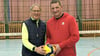Wulf Thomas (li.) und Trainer Ingo Schulz. Ihn hatte Thomas 1987 zum Volleyballsport geholt. 