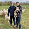 Dirk Strathausen  (links)  und  sein Sohn Anton halten mehr 400 Schafe in der Altmark.