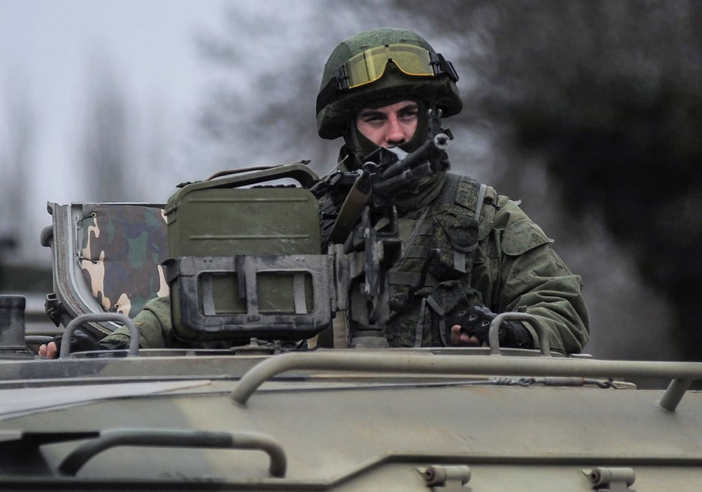 Ein russischer Soldat auf der Krim.
