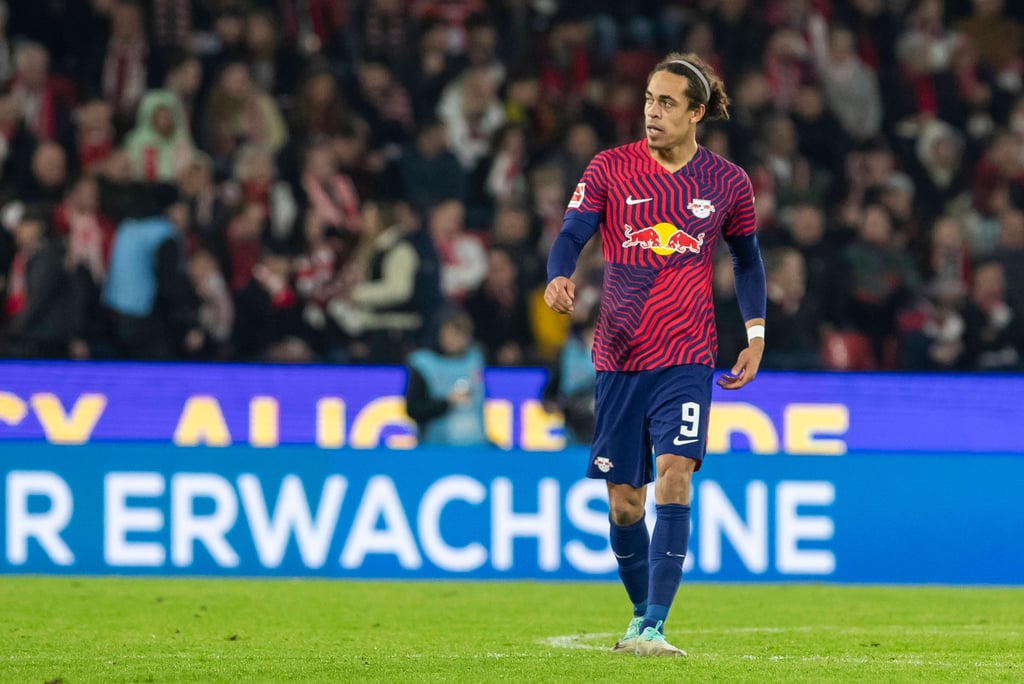 Yussuf Poulsen beim Spiel gegen den 1. FC Köln.