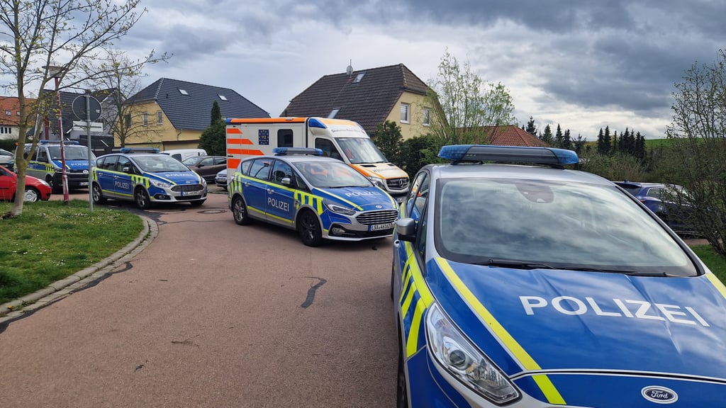 Schüsse in Schiepzig? Die Polizei war mit mehreren Wagen im Einsatz.