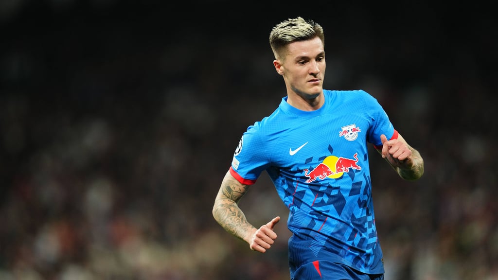 Benjamin Sesko wartet auf sein nächstes Tor für RB Leipzig.