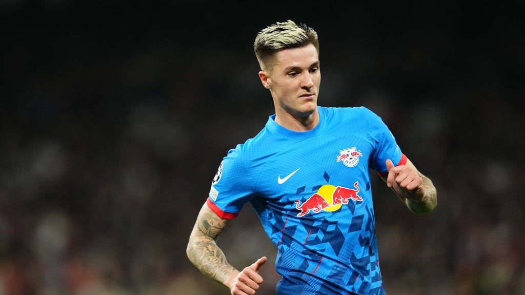 Benjamin Sesko wartet auf sein nächstes Tor für RB Leipzig.