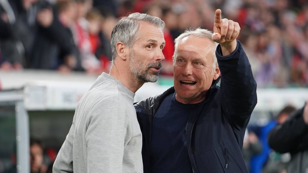 „Sie machen es gut, das muss man neidlos anerkennen”: Christian Streich und Marco Rose.