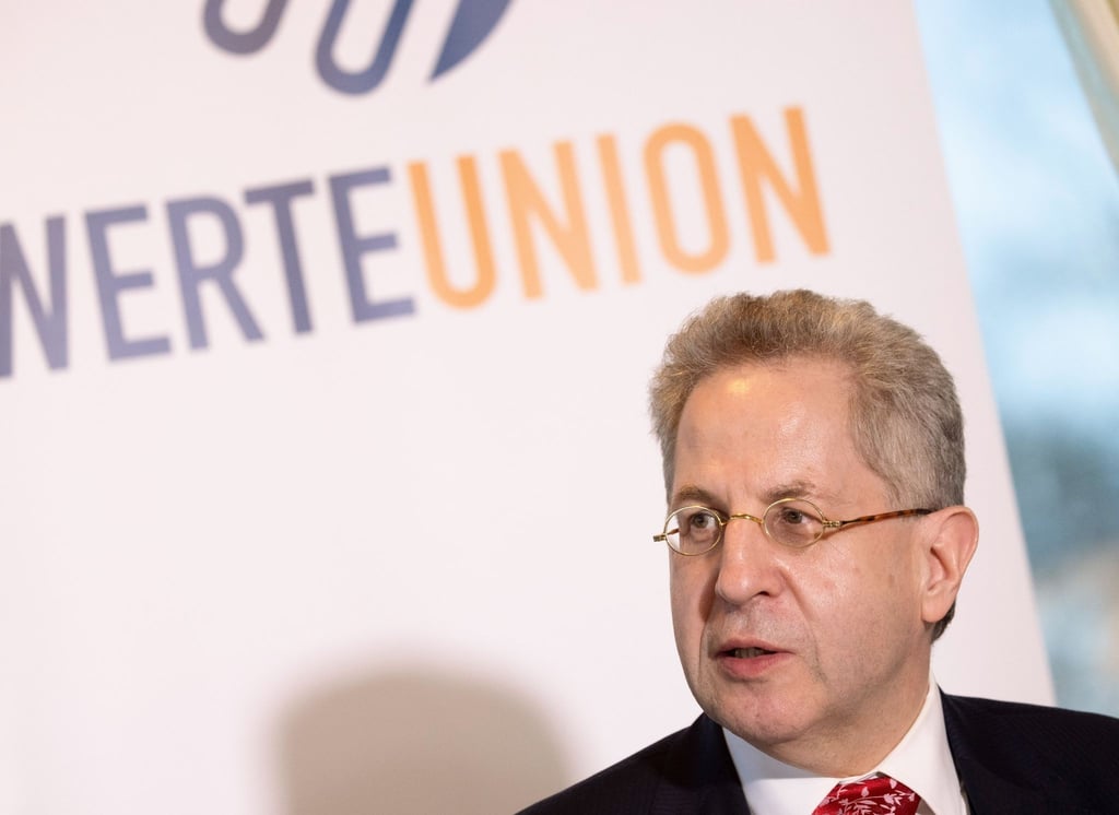 Der Ex-Verfassungsschutzpräsident Hans-Georg Maaßen spricht nach der Gründung der Werteunion als Partei.