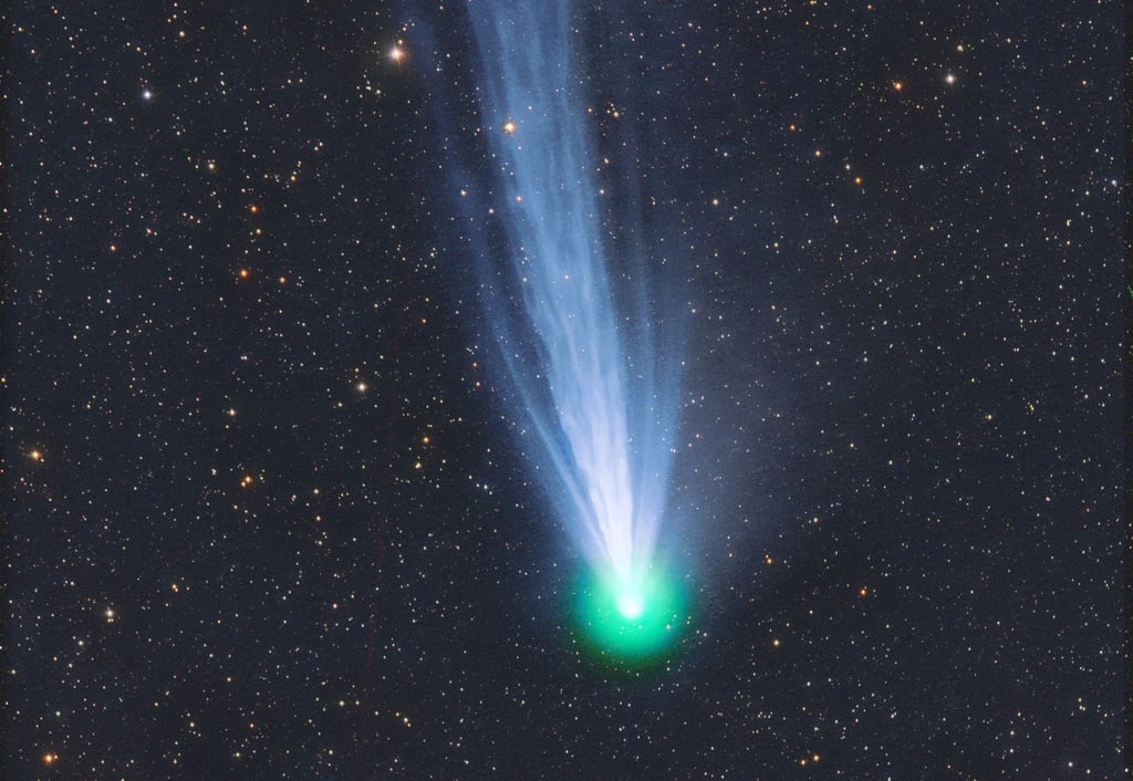 Das Foto zeigt den Komet 12P/Pons-Brooks, aufgenommen am Astronomischen Zentrum Martinsberg mit einem lichtstarken Astrographen mit 11" Öffnung und Lichtstärke 2.2 sowie einer Fullframe-CMOS-Kamera. Der 12P/Pons-Brooks ist noch bis Mitte April am Nachthimmel zu sehen. (zu dpa: „12P/Pons-Brooks: So gelingen Fotos vom „Teufelskometen““)