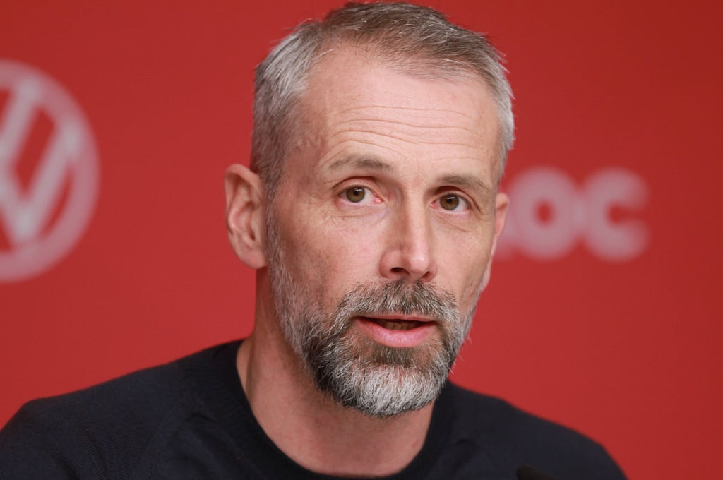 Marco Rose auf der Pressekonferenz von RB Leipzig.