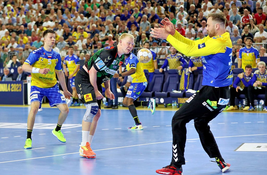 Magnus Saugstrup traf im letztjährigen Endspiel gegen Kielce mit dem deutschen Nationaltorwart Andreas Wolff zwischen den Pfosten drei Mal.
