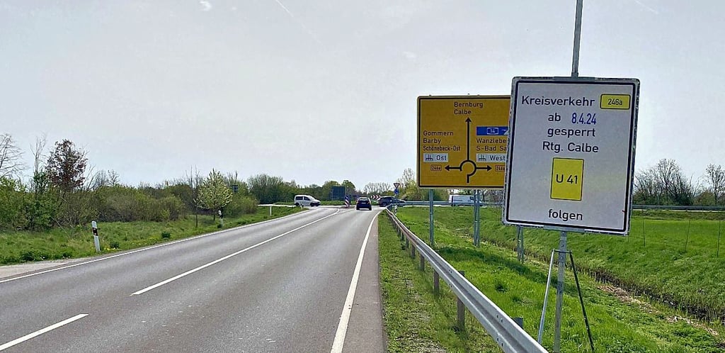 Ab heute ist die L65 Richtung Calbe gesperrt.