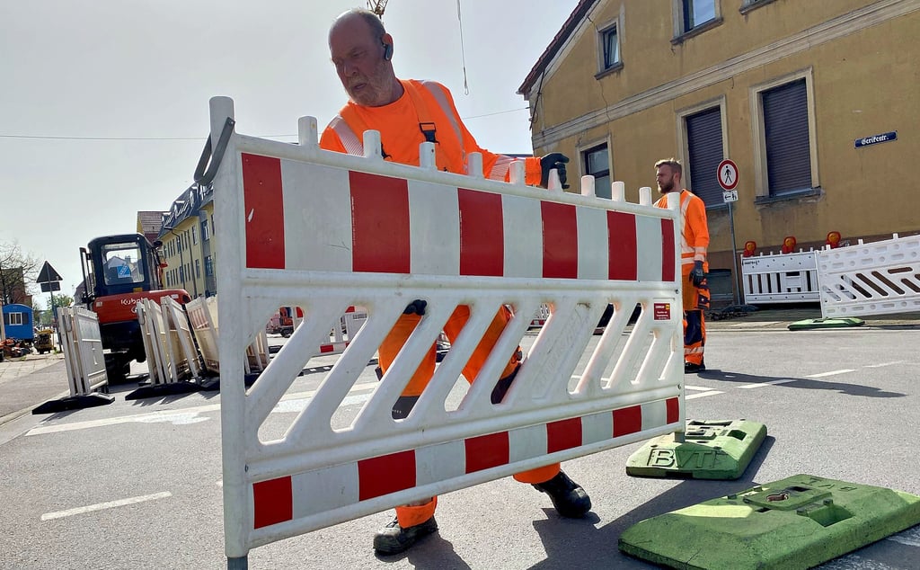 Die Kreuzung Hagenstraße und Gerikestraße in Haldensleben wurde am 8. April voll gesperrt.