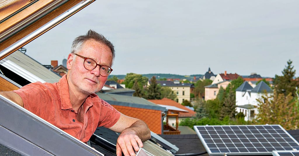 Thomas Killer kämpft um die Errichtung einer Photovoltaik-Anlage auf dem Dach seines Hauses in der Bürgergartenstraße in Naumburg.