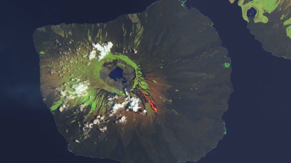 Seit mehr als einem Monat spuckt der Vulkan La Cumbre auf der Galápagos-Insel Fernandina Lava. Obwohl die Insel von Menschen unbewohnt ist, stellt der Ausbruch eine Bedrohung für seltene Tierarten und die Natur dar.