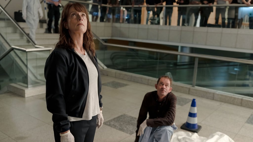 Doreen Brasch (Claudia Michelsen) und Rechtsmediziner Muser (Henning Peker) ermitteln im City Carré in Magdeburg. Das Einkaufszentrum wird im neuen Polizeiruf 110 „Unsterblich“ zum Schauplatz eines Verbrechens.