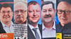 Kandidaten: Tim Schultze, Holger Hüttel, Andreas Gehlmann, Torsten Schweiger und Andreas Ehlert (v.l.)