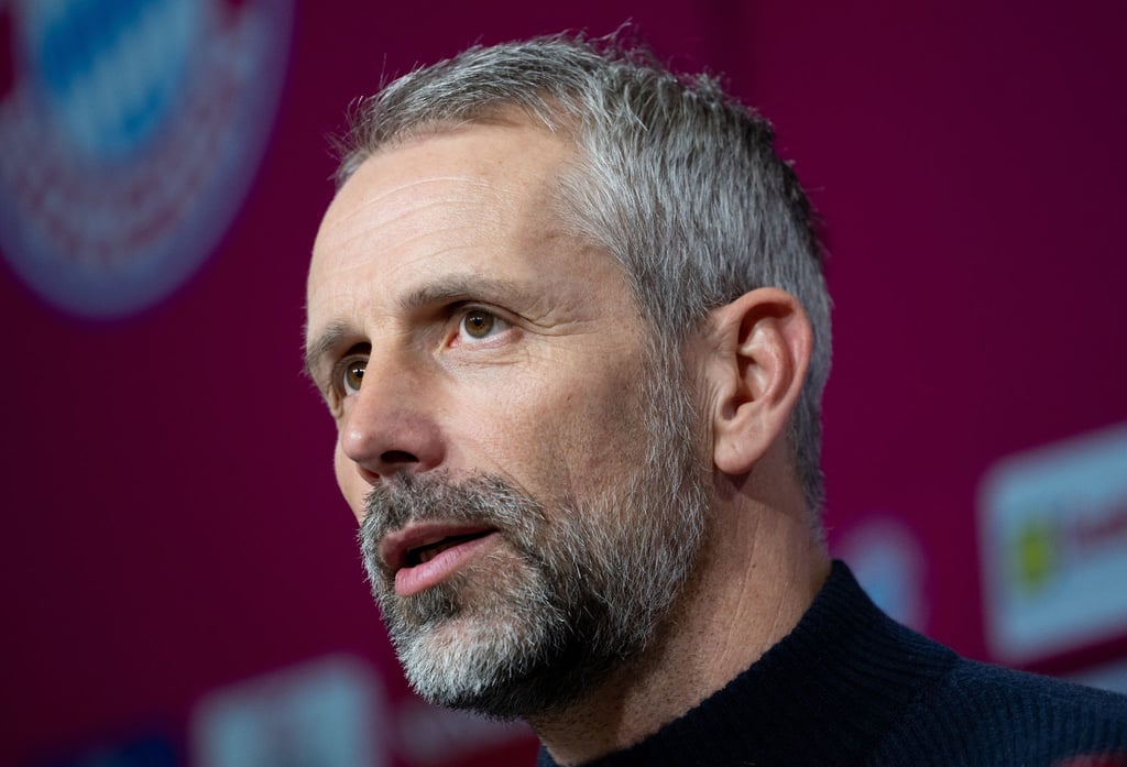 Trainer Marco Rose von Leipzig nimmt nach dem Spiel an einer Pressekonferenz teil.