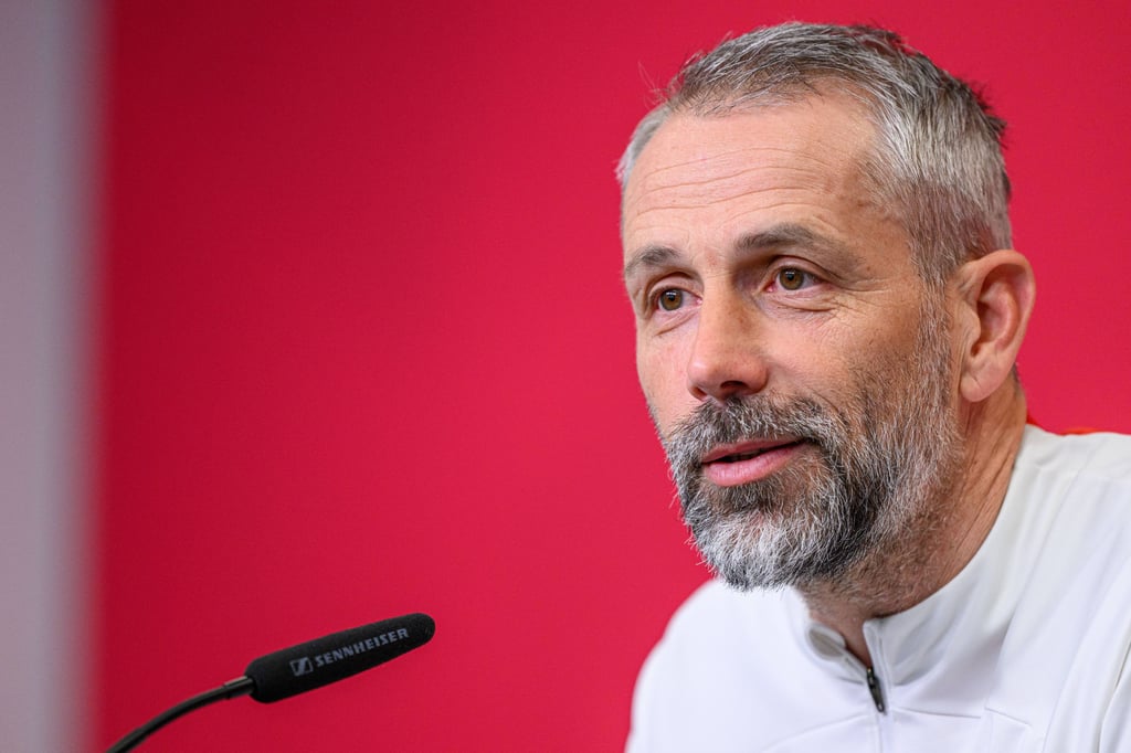 Marco Rose auf der RB-Pressekonferenz.