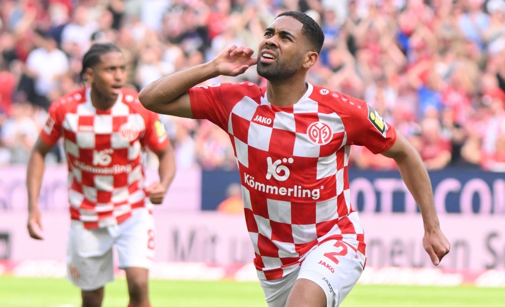 Der Mainzer Phillip Mwene jubelt nach seinem Treffer gegen Hoffenheim.
