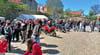 Die Veranstalter freuten sich über die überraschend große Resonanz beim ersten Motorrad-Treffen 2023 auf der Burg Ampfurth.
