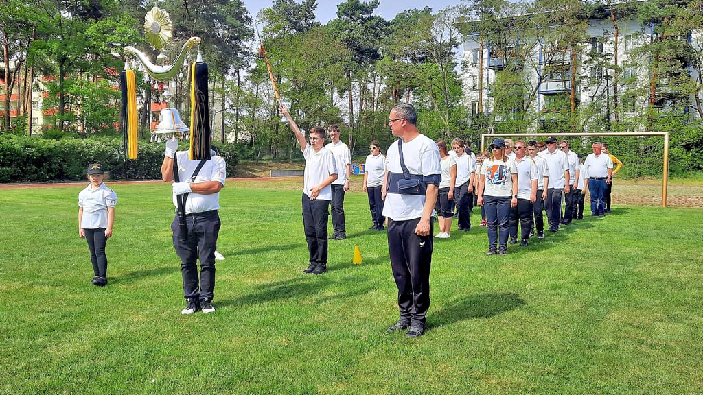 Die Mitglieder des Jessener Spielmannszugs absolvieren ein Trainingslager.