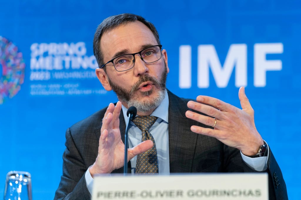IWF-Chefvolkswirt Pierre-Olivier Gourinchas auf der Frühjahrstagung von IWF und Weltbank in Washington.