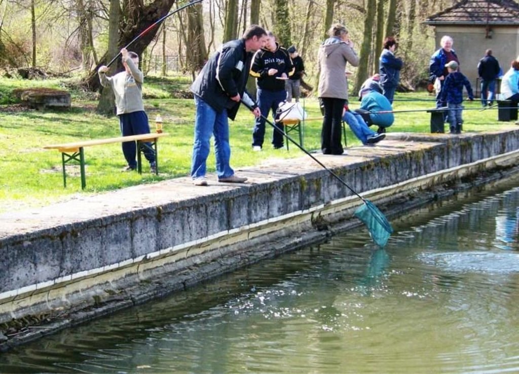 Schnupperangeln in der alten Badeanstalt in Burg.