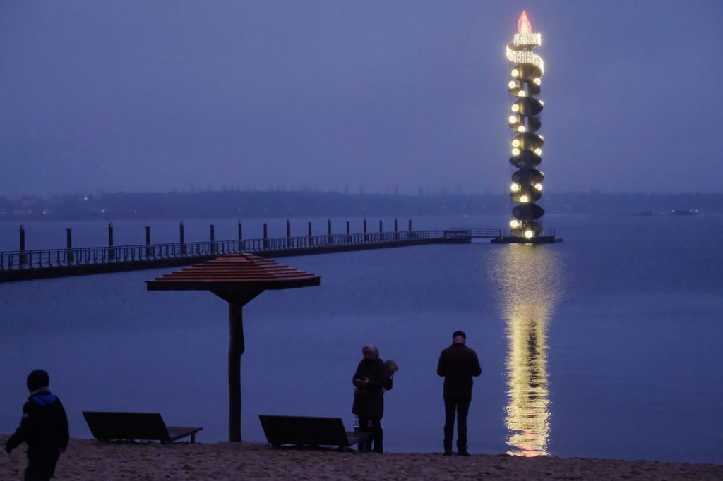 Der Pegelturm an der Goitzsche.