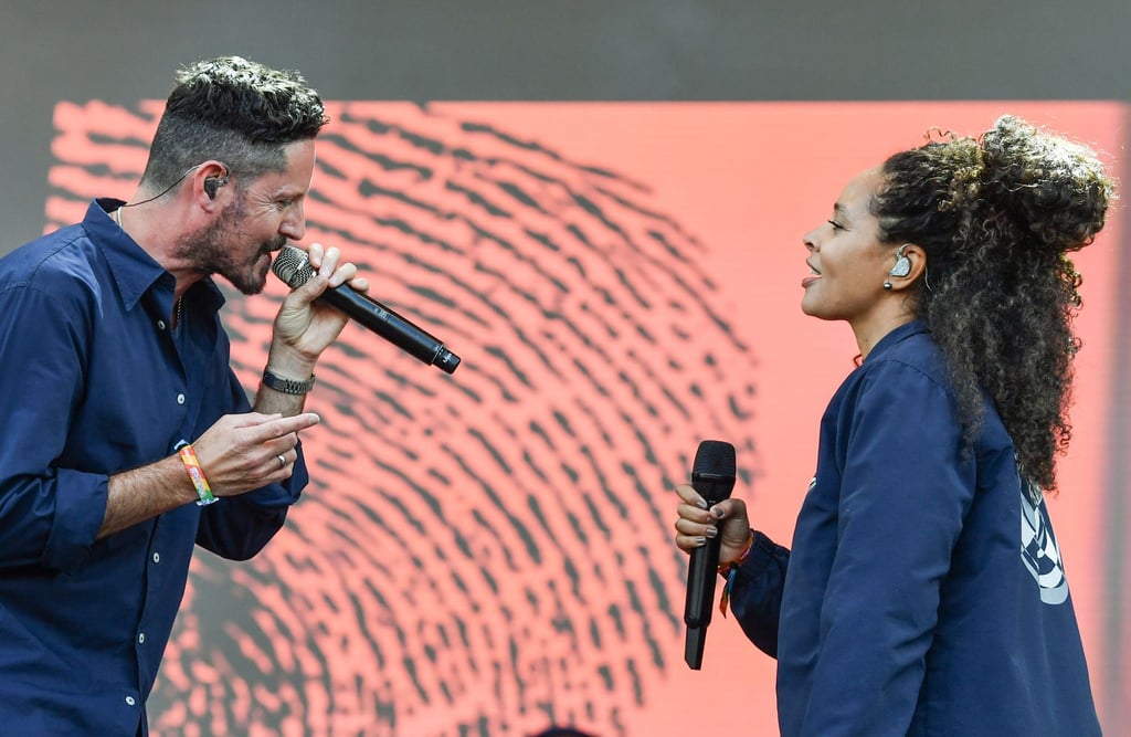 Max Herre von der Band Freundeskreis und die Musikerin Joy Denalane treten am 09.09.2018 beim Musikfestival Lollapalooza auf dem Gelände des Olympiaparks in Berlin auf.